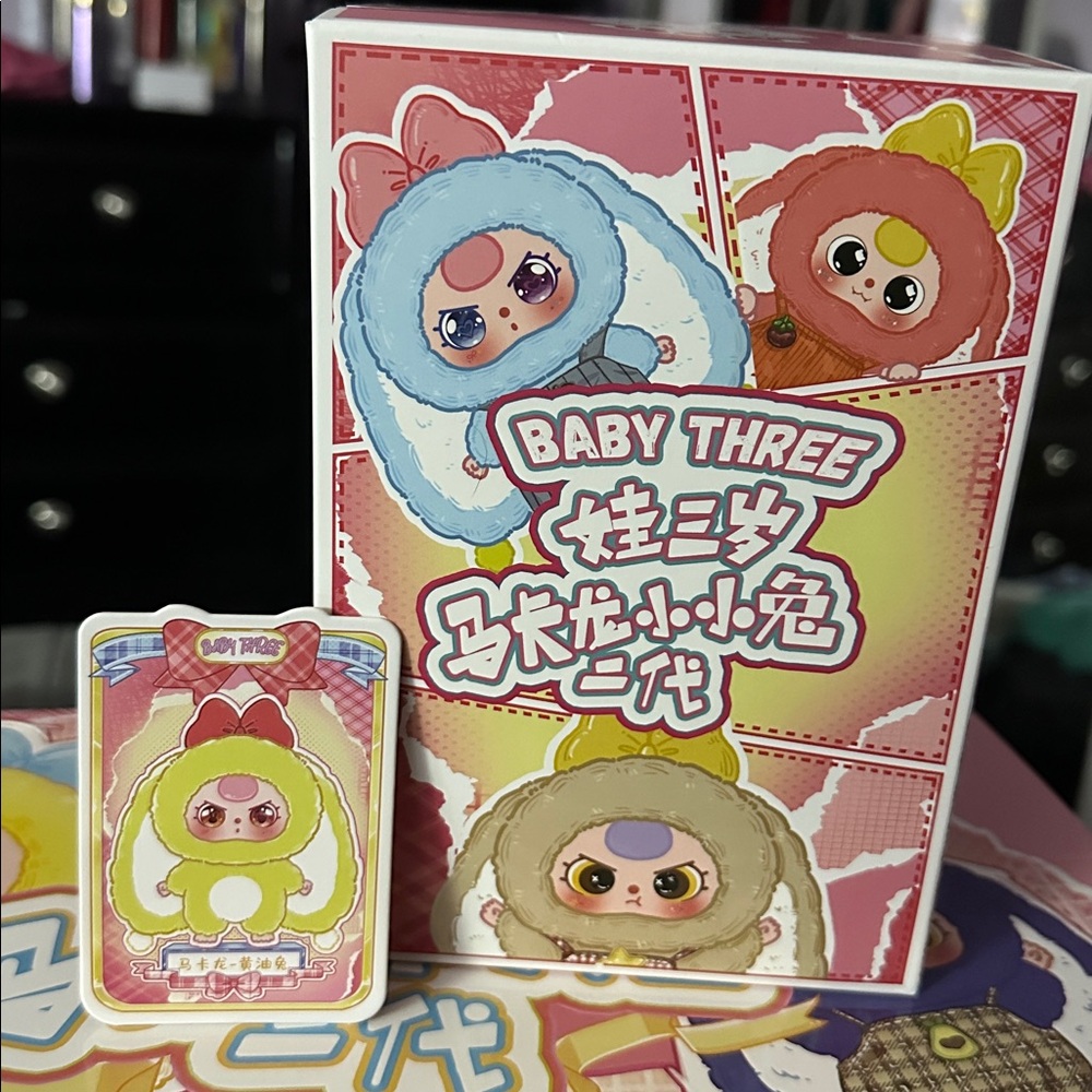 Baby Three Rabbit Macaron Cute Bunny V2 Plush Blind Box- confirmed Butter Rabbit